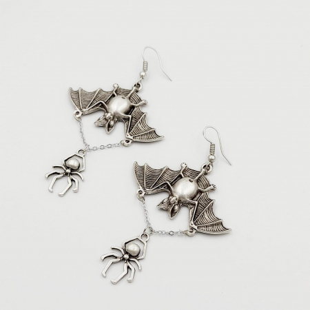 Cercei Zamac Argintat Liliac [2]