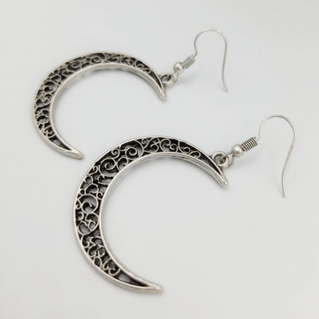 Bijuterii din zamac - Cercei Zamac Argintat Semiluna