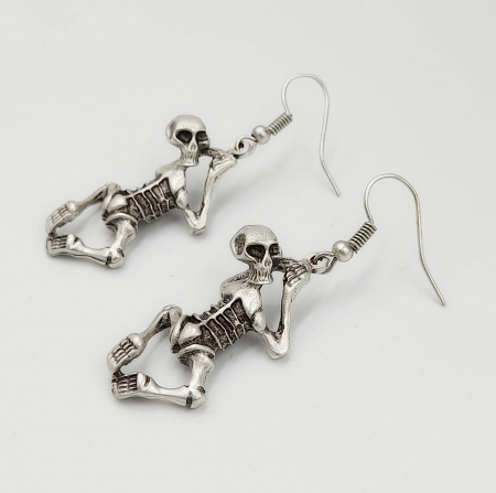 Cercei Zamac Argintat Schelet [2]