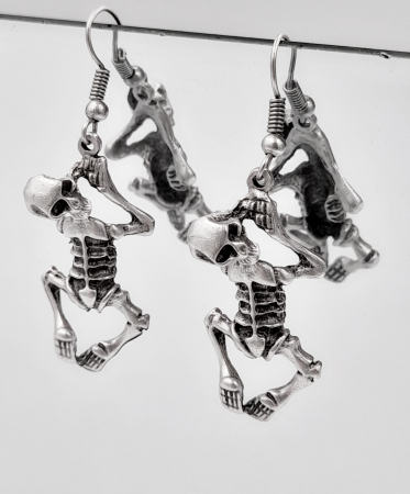 Cercei Zamac Argintat Schelet [1]