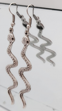 Cercei Zamac Argintat Sarpe [1]