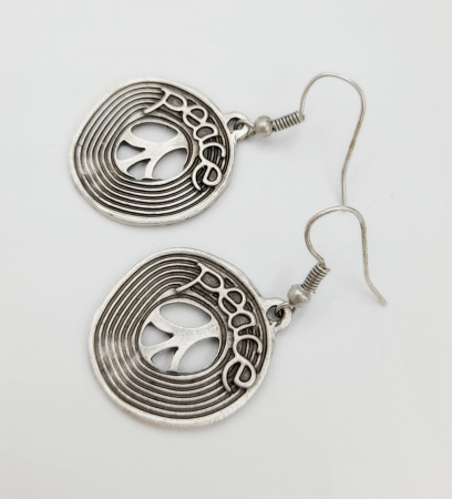 Bijuterii din zamac - Cercei Zamac Argintat Peace