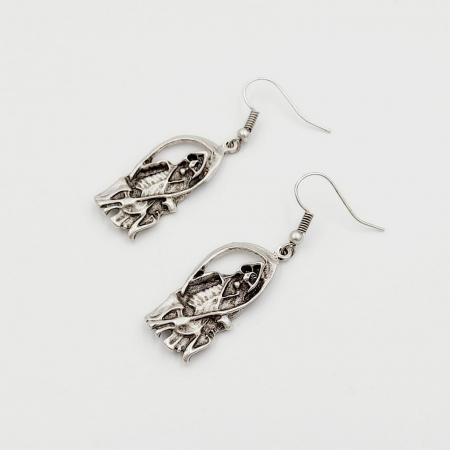 Bijuterii din zamac - Cercei Zamac Argintat Death