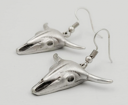 Cercei Zamac Argintat Craniu Bivol [1]