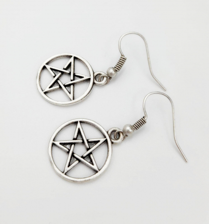Toate produsele - Cercei Zamac Argintat Pentagrama