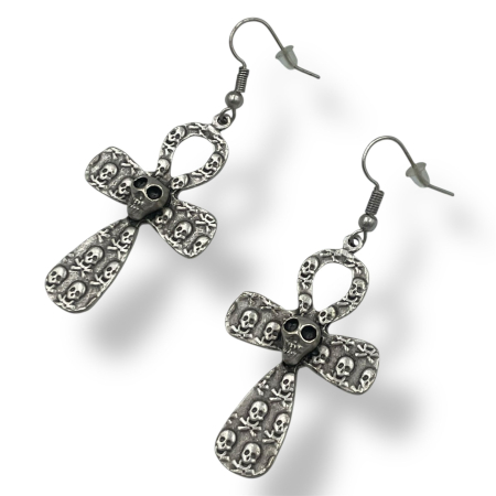 Bijuterii din zamac - Cercei Zamac Cruce Skeleton