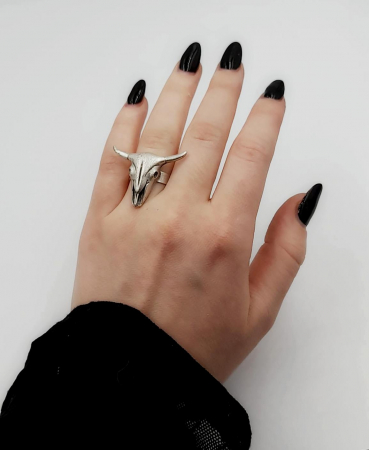 Inel Zamac Craniu Bivol [3]