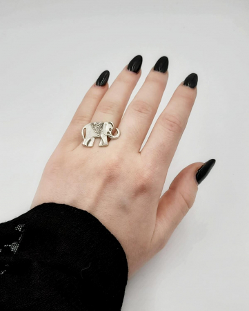 Inel Elefant Zamac Argintat [2]