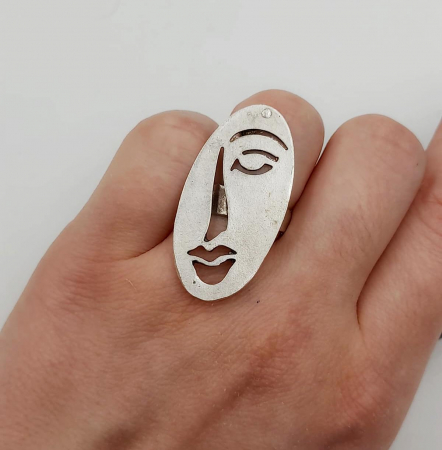 Inel Fata Abstracta  Zamac Argintat [1]
