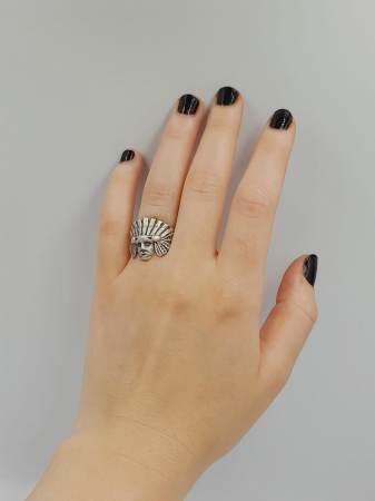 Inel Reglabil Zamac Argintat Bastinas [2]