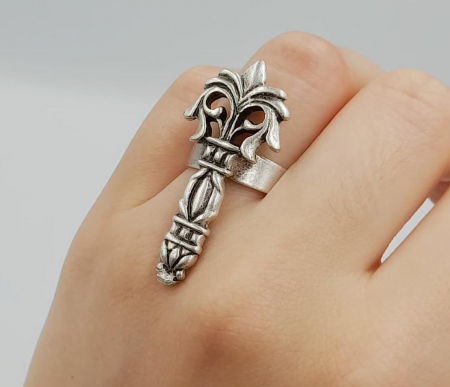 Inel Reglabil Zamac Argintat Model [2]