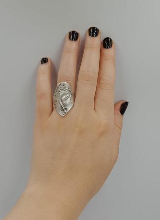 Inel Reglabil Zamac Argintat Fata [2]