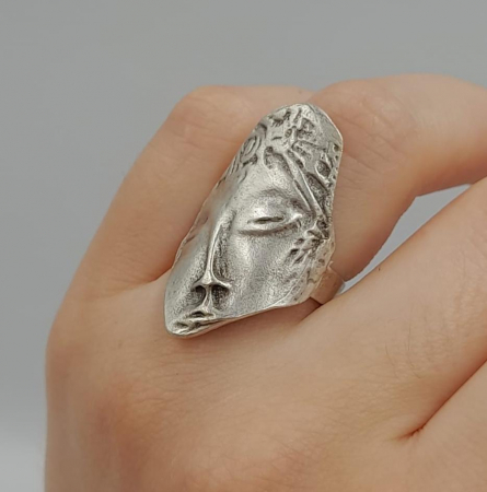 Inel Reglabil Zamac Argintat Fata [1]