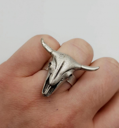 Inele Reglabile Zamac - Inel Zamac Craniu Bivol