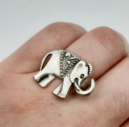 Inel Elefant Zamac Argintat [1]