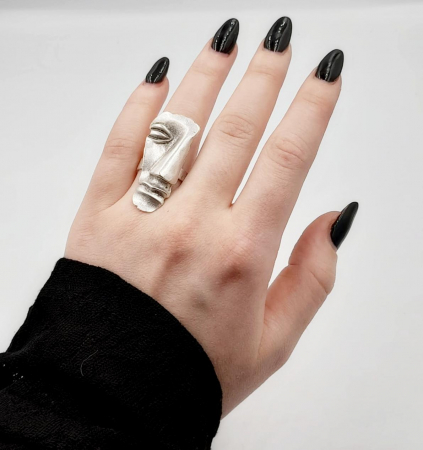 Inel Fata Abstracta  Zamac Argintat [1]