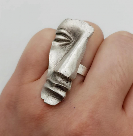 Inel Fata Abstracta  Zamac Argintat [2]