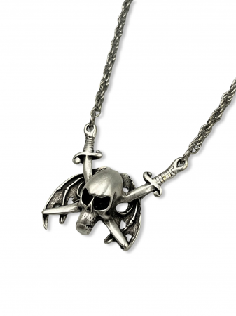 Bijuterii rock, goth, emo, punk - Lant craniu si sabii