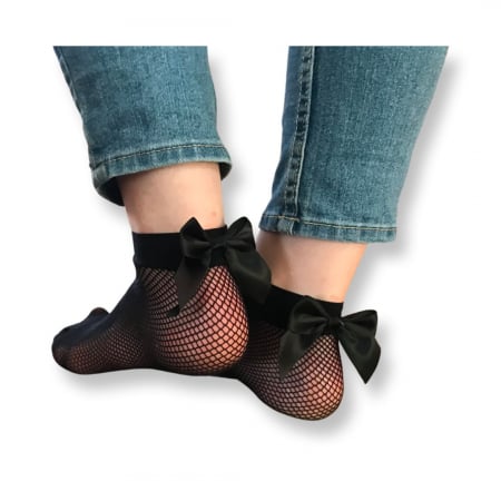 Dresuri & șosete & mănuși - Sosete din plasa cu fundita