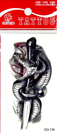 Tatuaje mici - Tatuaj temporar sabie si sarpe