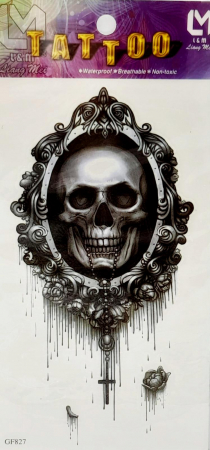 Tatuaje temporare și piercinguri false - Tatuaj temporar craniu in oglinda