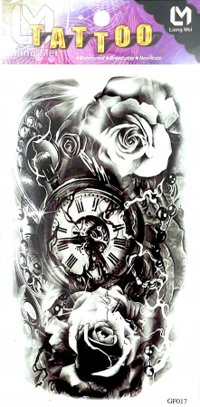 Tatuaje medii - Tatuaj temporar ceas si trandafir