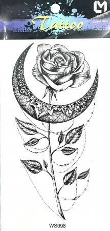 Tatuaje medii - Tatuaj temporar semiluna si trandafir