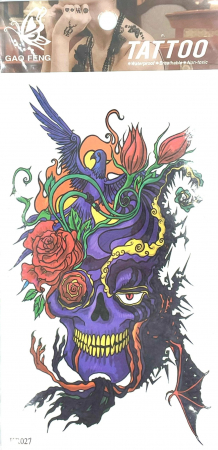 Tatuaje medii - Tatuaj temporar craniu color