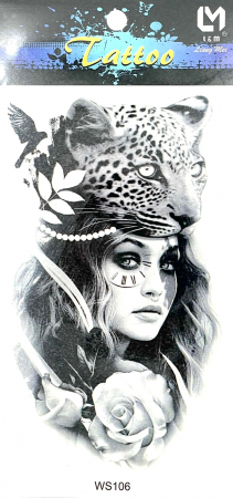 Tatuaje medii - Tatuaj temporar femeie si leopard