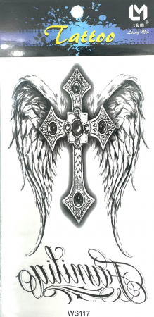 Tatuaje medii - Tatuaj temporar cruce aripi