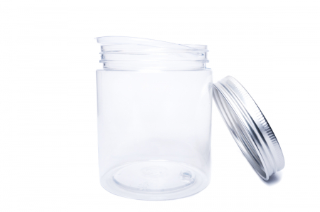 Cutii cu capac și opercul - Cutie din plastic PET cu capac de aluminiu si protectie 250 ml