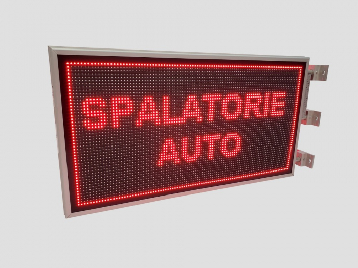 Reclama luminoasa LED pentru SPALATORIE AUTO SELF SERVICE, dimensiuni 1050mm x 570mm, DUBLA FATA, P10 LED-uri rosii [7]