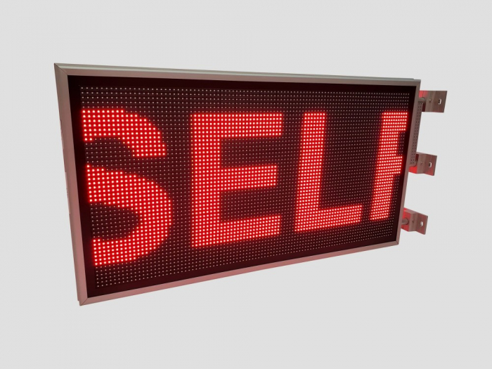 Reclama luminoasa LED pentru SPALATORIE AUTO SELF SERVICE, dimensiuni 1050mm x 570mm, DUBLA FATA, P10 LED-uri rosii [9]