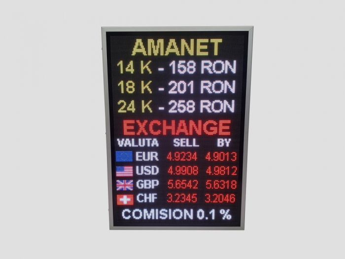 Reclama luminoasa LED EXCHANGE, dimensiuni 730mm x 1050mm, P5 FULL COLOR [6]