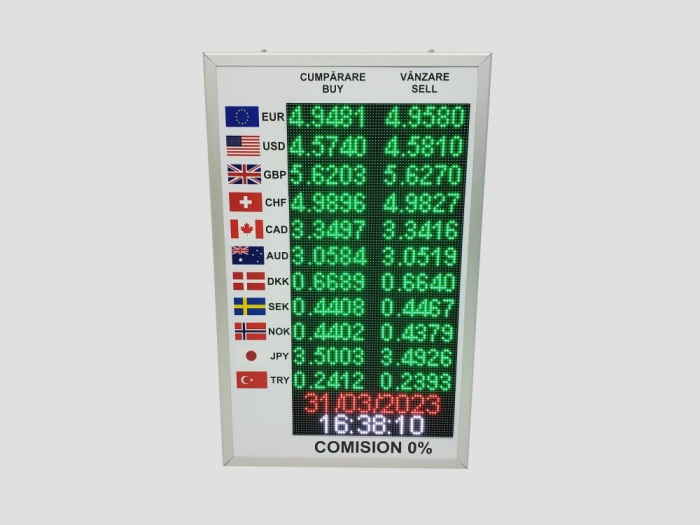 Reclama luminoasa LED EXCHANGE, dimensiuni 500mm x 800mm, P5 FULL COLOR [6]
