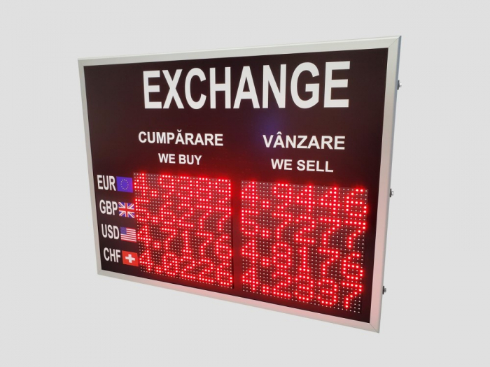 Reclama luminoasa LED EXCHANGE, dimensiuni 900mm x 700mm, P10 LED-urI ROSII [3]