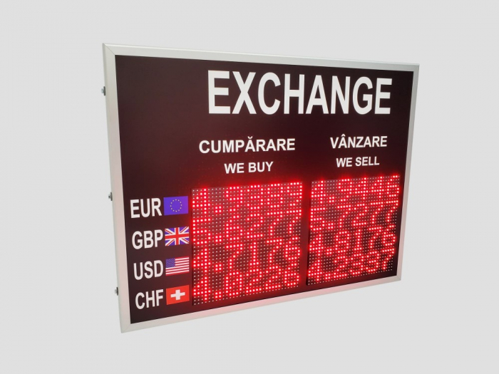 Reclama luminoasa LED EXCHANGE, dimensiuni 900mm x 700mm, P10 LED-urI ROSII [2]