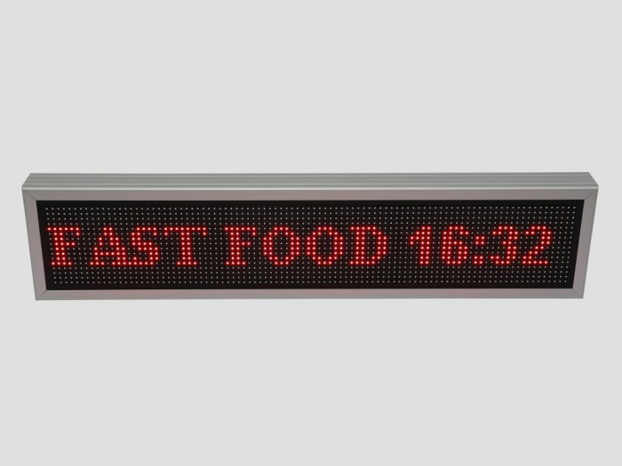 Reclama luminoasa LED pentru FAST FOOD, dimensiuni 1050mm x 250mm, P10 LED-uri rosii [3]