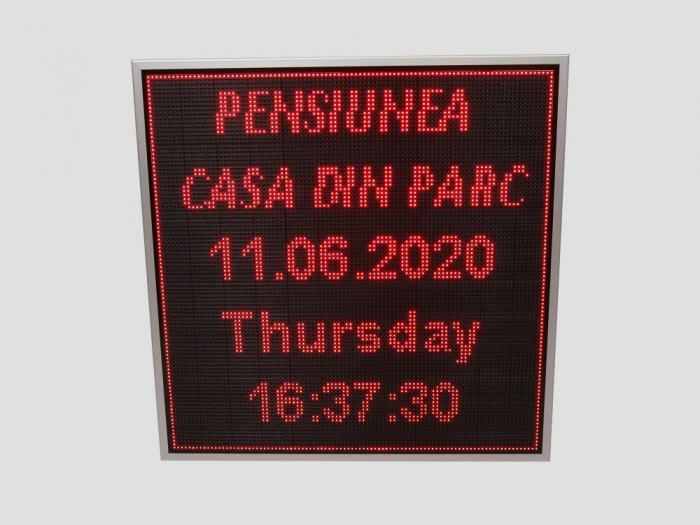 Reclama luminoasa LED pentru PENSIUNE, dimensiuni 1050mm x 1050mm, P10 LED-uri ROSII [5]