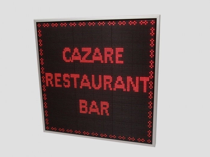 Reclama luminoasa LED pentru PENSIUNE, dimensiuni 1050mm x 1050mm, P10 LED-uri ROSII [3]