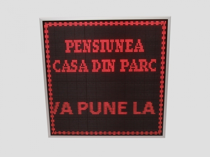 Reclama luminoasa LED pentru PENSIUNE, dimensiuni 1050mm x 1050mm, P10 LED-uri ROSII [11]