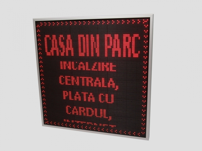 Reclama luminoasa LED pentru PENSIUNE, dimensiuni 1050mm x 1050mm, P10 LED-uri ROSII [7]