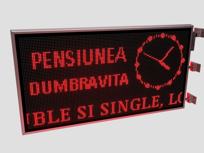 Reclama luminoasa LED pentru PENSIUNE, dimensiuni 1370mm x 730mm,DUBLA FATA, P10 LED-uri ROSII [7]