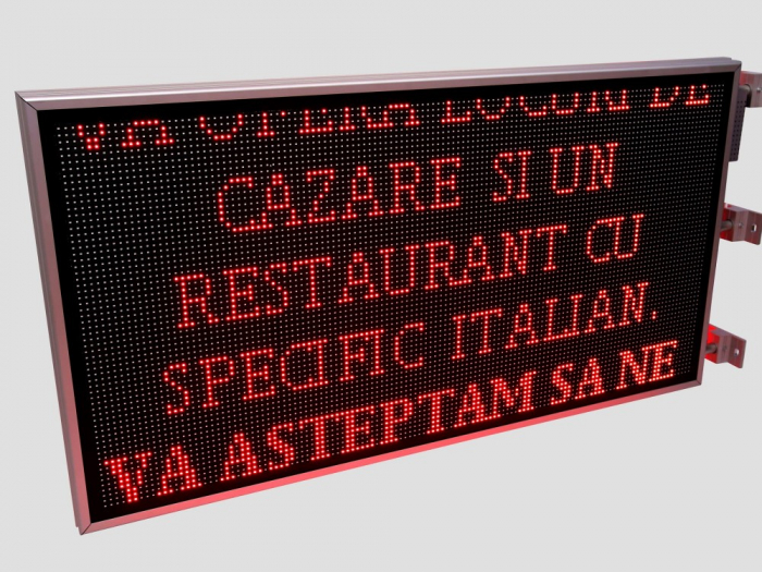 Reclama luminoasa LED pentru PENSIUNE, dimensiuni 1370mm x 730mm,DUBLA FATA, P10 LED-uri ROSII [5]