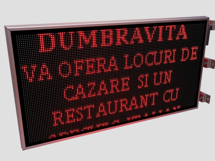 Reclama luminoasa LED pentru PENSIUNE, dimensiuni 1370mm x 730mm,DUBLA FATA, P10 LED-uri ROSII [10]