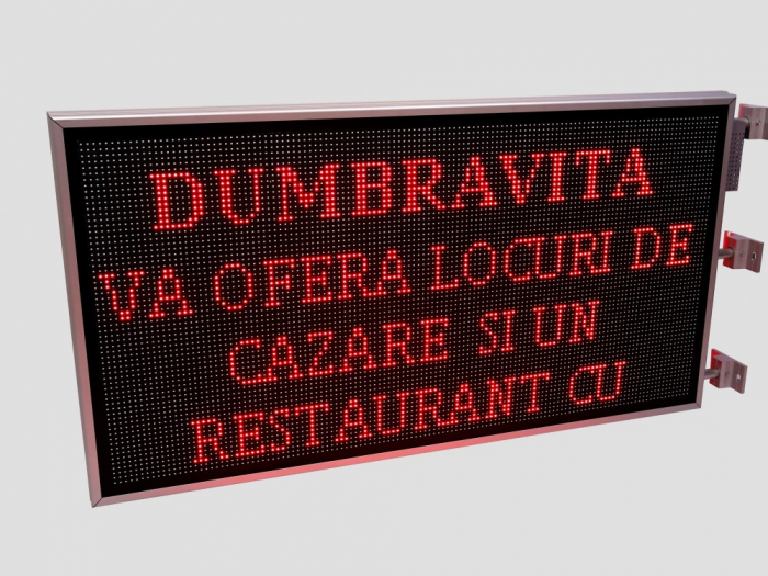 Reclama luminoasa LED pentru PENSIUNE, dimensiuni 1370mm x 730mm,DUBLA FATA, P10 LED-uri ROSII [3]