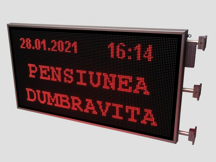 Reclama luminoasa LED pentru PENSIUNE, dimensiuni 1370mm x 730mm,DUBLA FATA, P10 LED-uri ROSII [6]