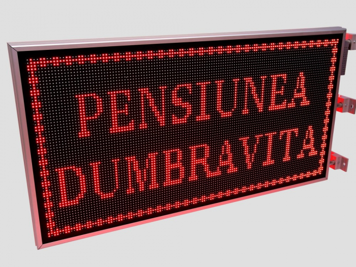 Reclama luminoasa LED pentru PENSIUNE, dimensiuni 1370mm x 730mm,DUBLA FATA, P10 LED-uri ROSII [16]