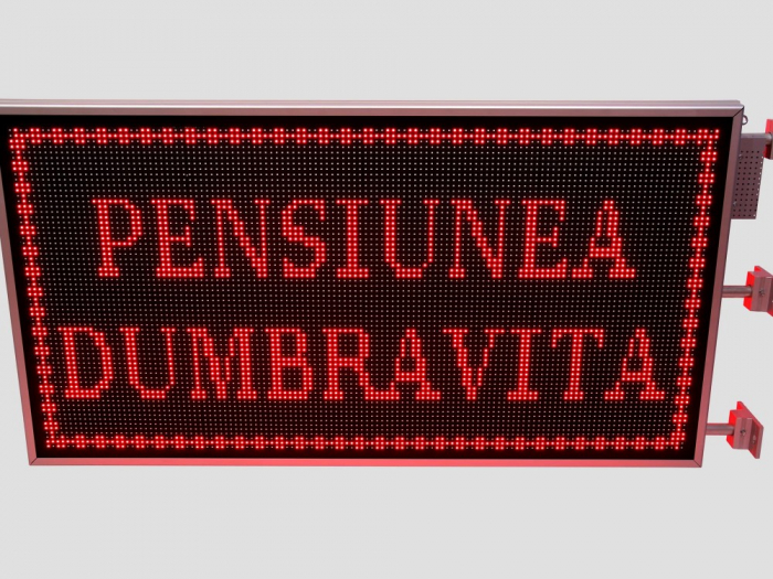 Reclama luminoasa LED pentru PENSIUNE, dimensiuni 1370mm x 730mm,DUBLA FATA, P10 LED-uri ROSII [8]