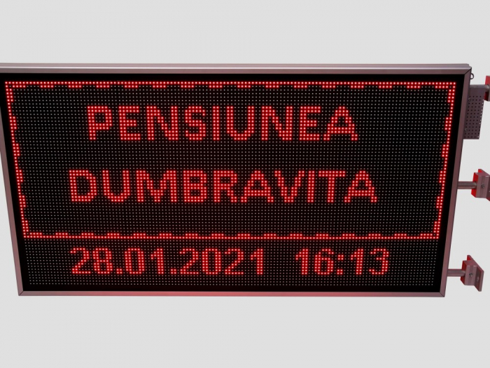 Reclama luminoasa LED pentru PENSIUNE, dimensiuni 1370mm x 730mm,DUBLA FATA, P10 LED-uri ROSII [9]